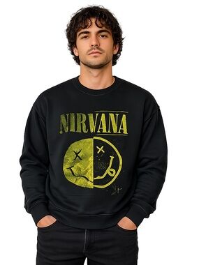 NIRVANA | Men’s Logo Crewneck Sweatshirt | Size Large